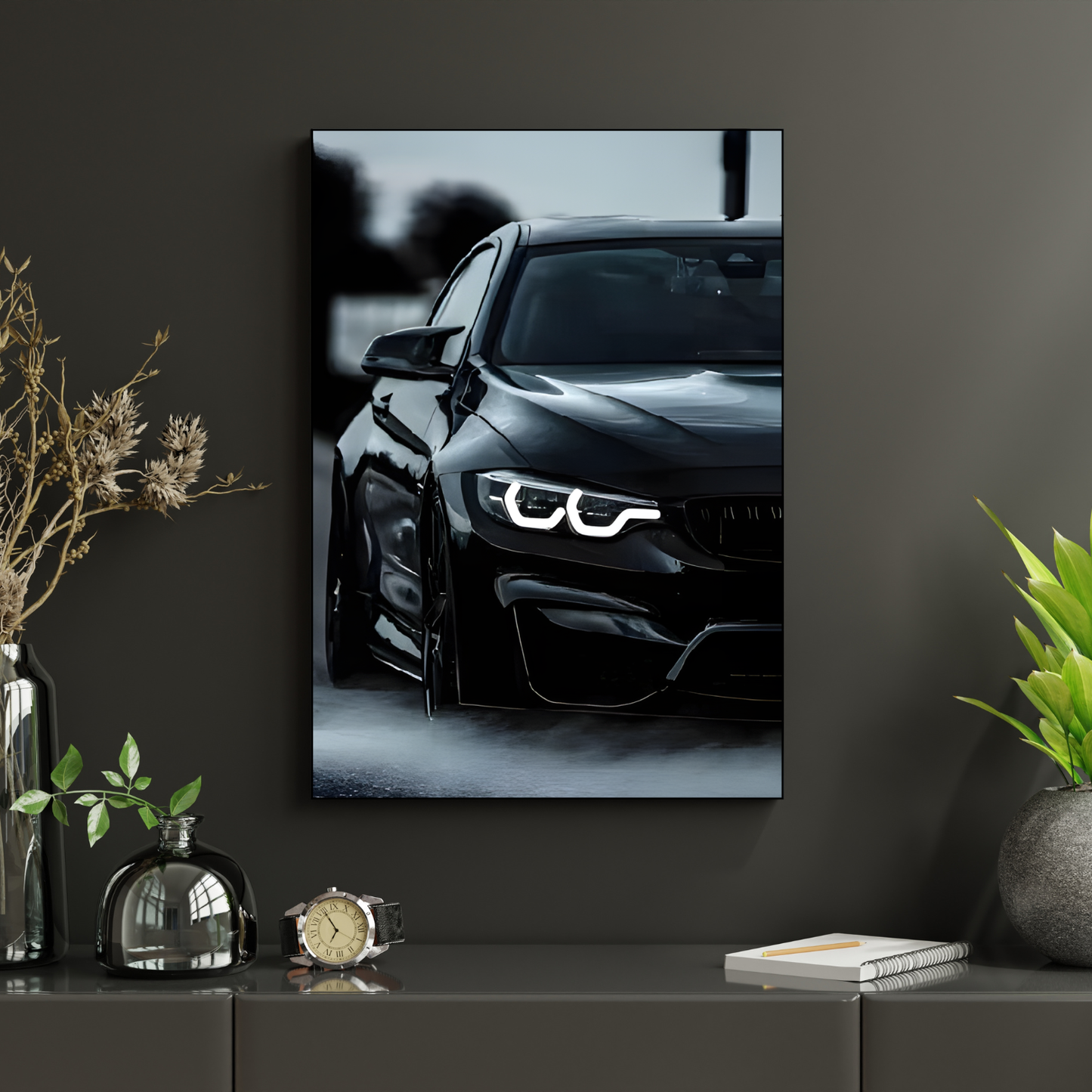 BMW Black Head Light Neon Sign